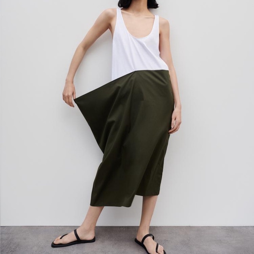 NWT Zara Women’s Midi Combination Poplin Dress